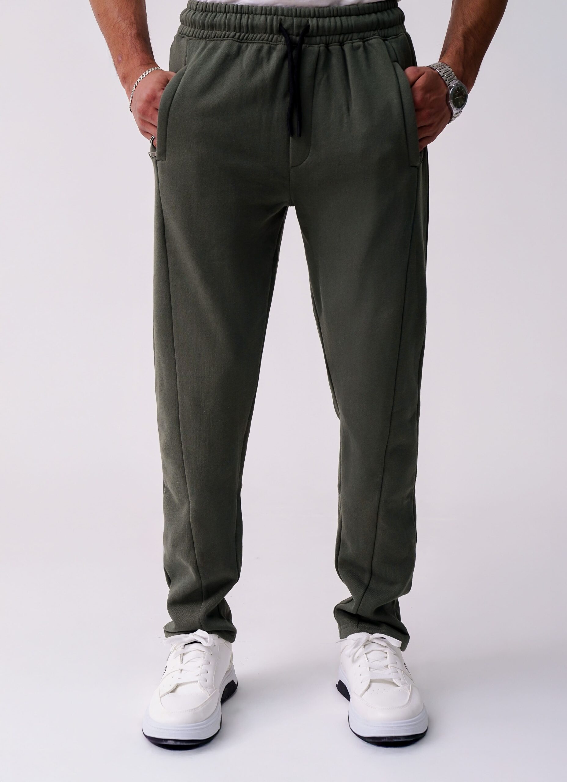 Front plate fleece trouser - Olive