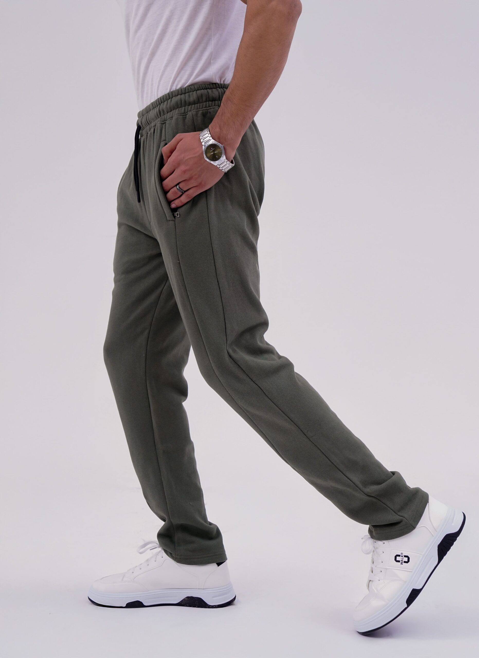 Front plate fleece trouser - Olive - Image 4