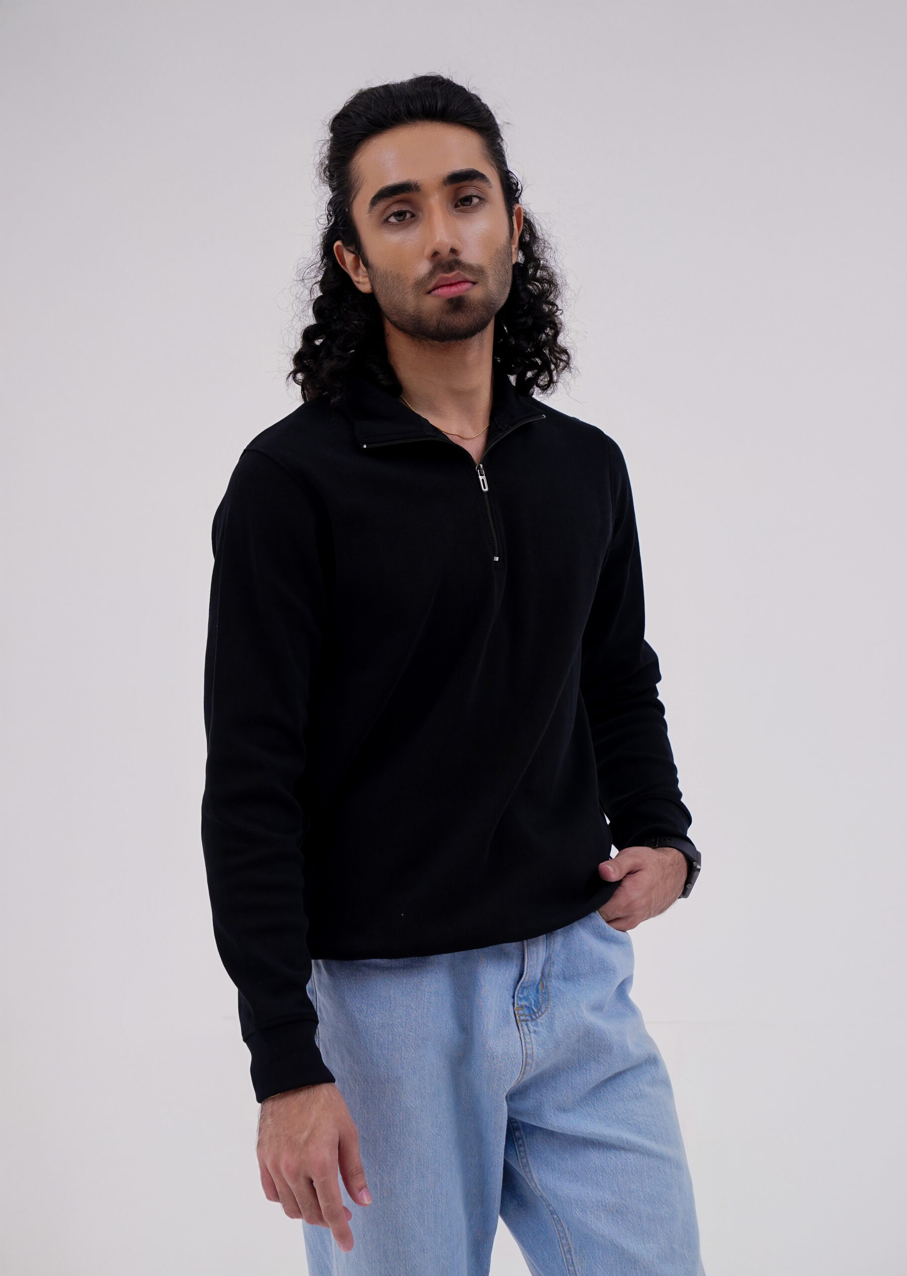 Half Zip Jumper - Black