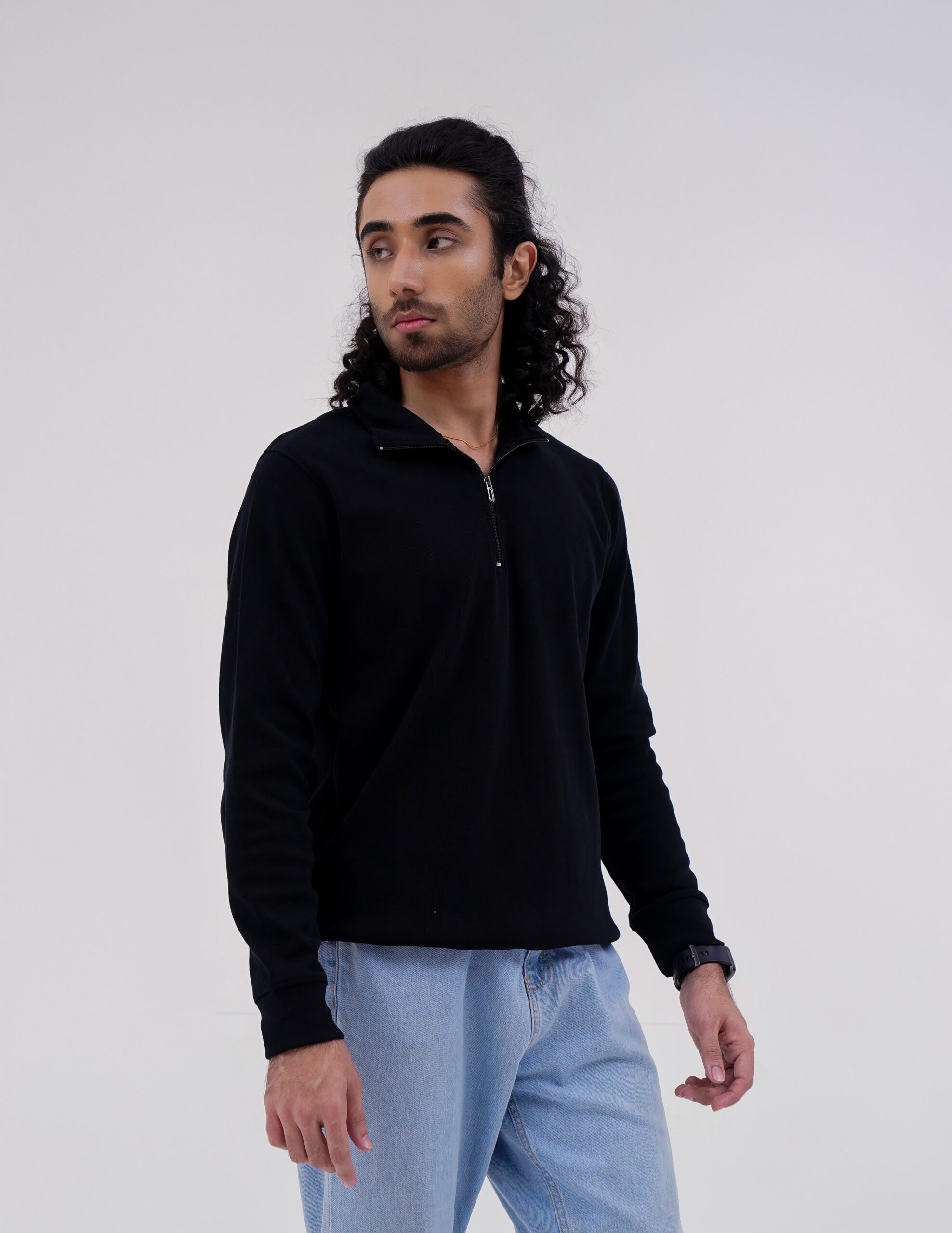 Half Zip Jumper - Black - Image 4