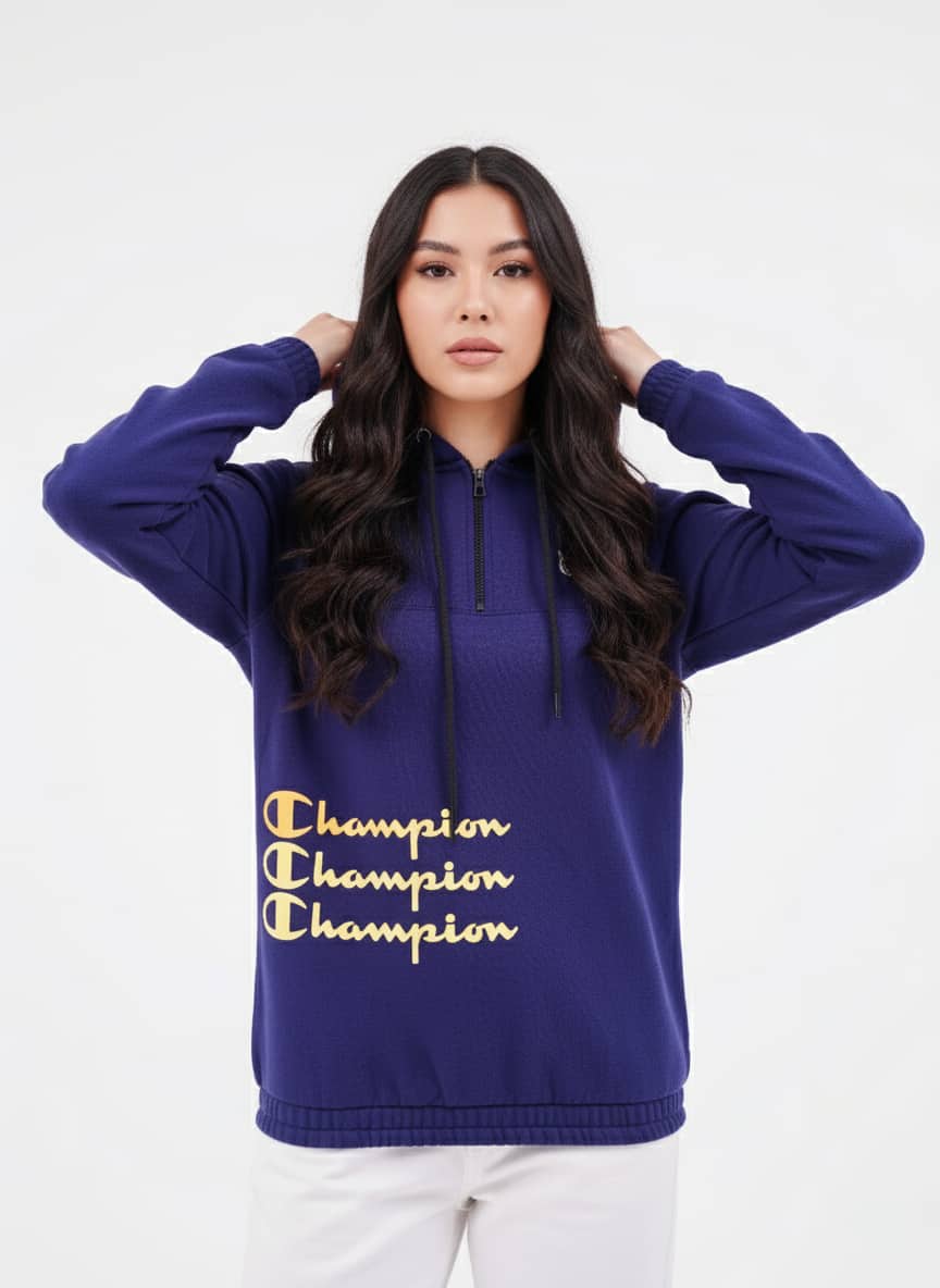 Classic Champion Hoodie - Blue - Image 2
