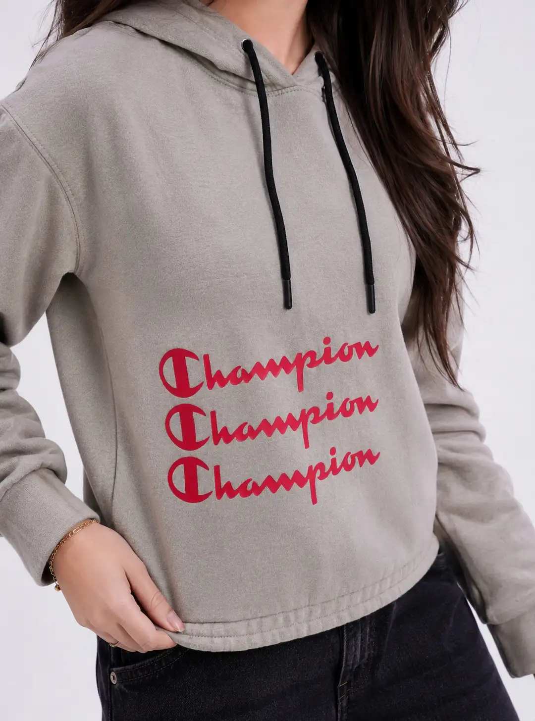Classic Champion Hoodie - Grey - Image 2