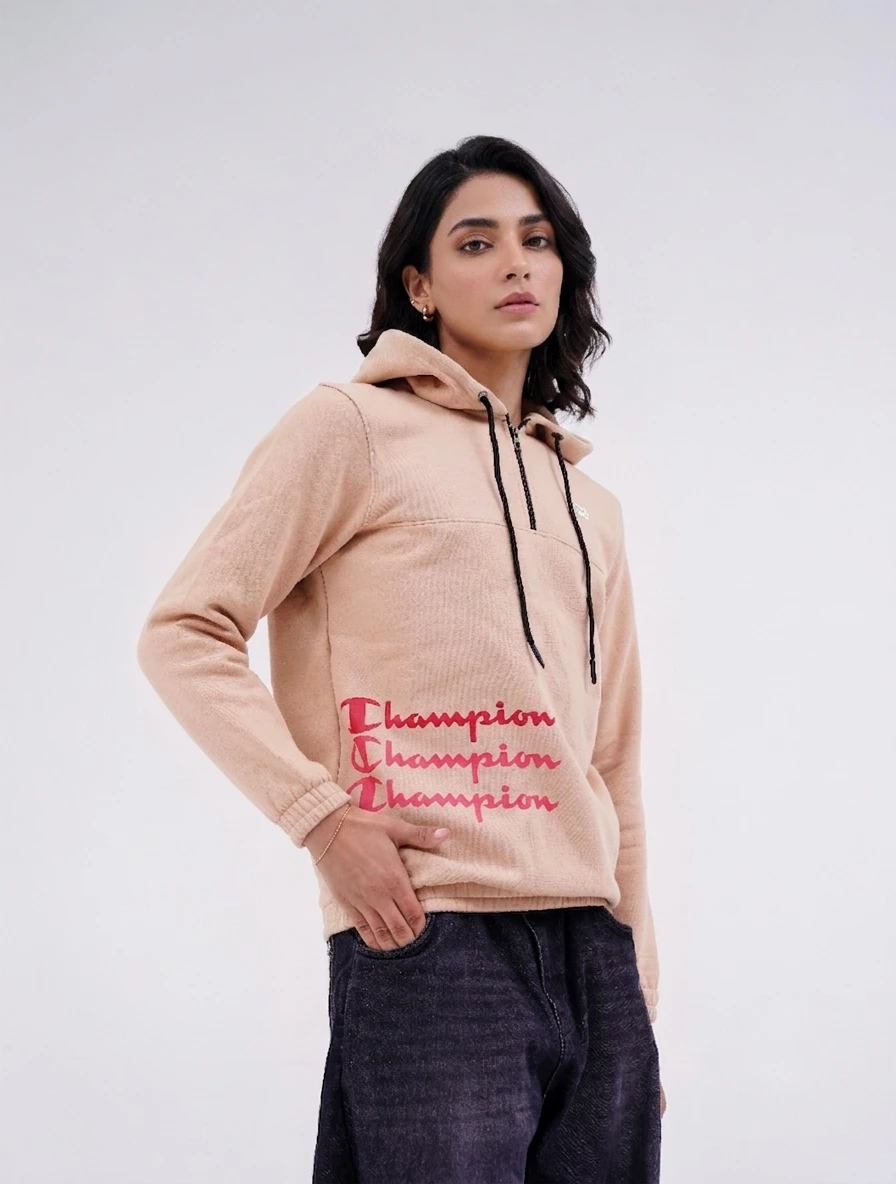 Classic Champion Hoodie - Nude