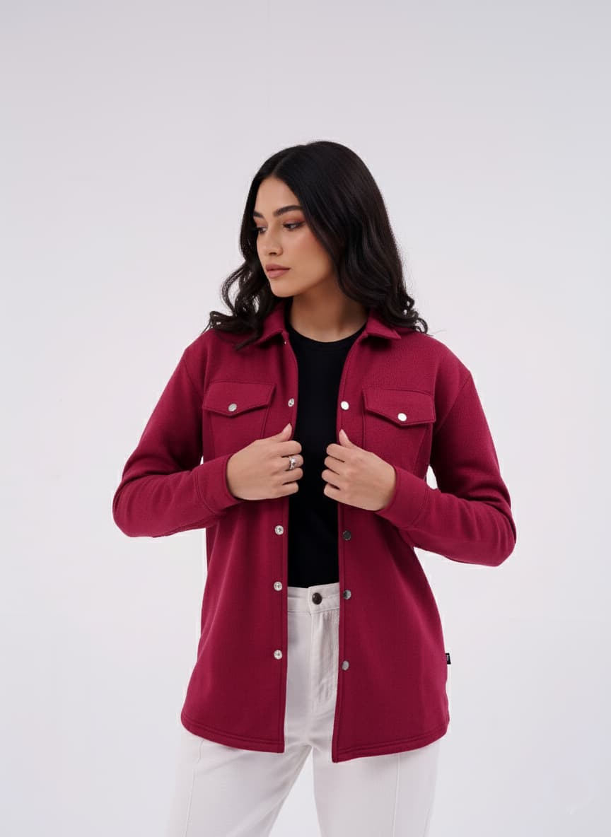 Shacket Maroon - Image 3