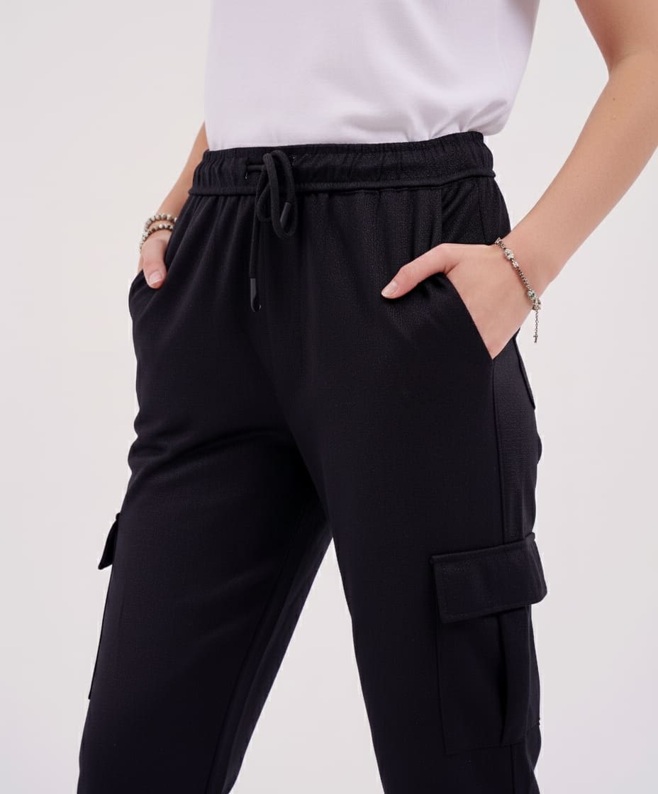 Baggy Cargo Trouser - Black