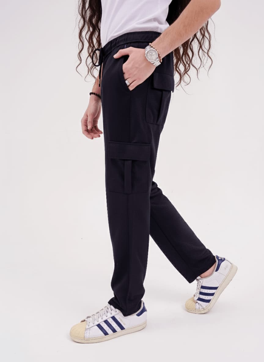 Baggy Cargo Trouser - Black - Image 3