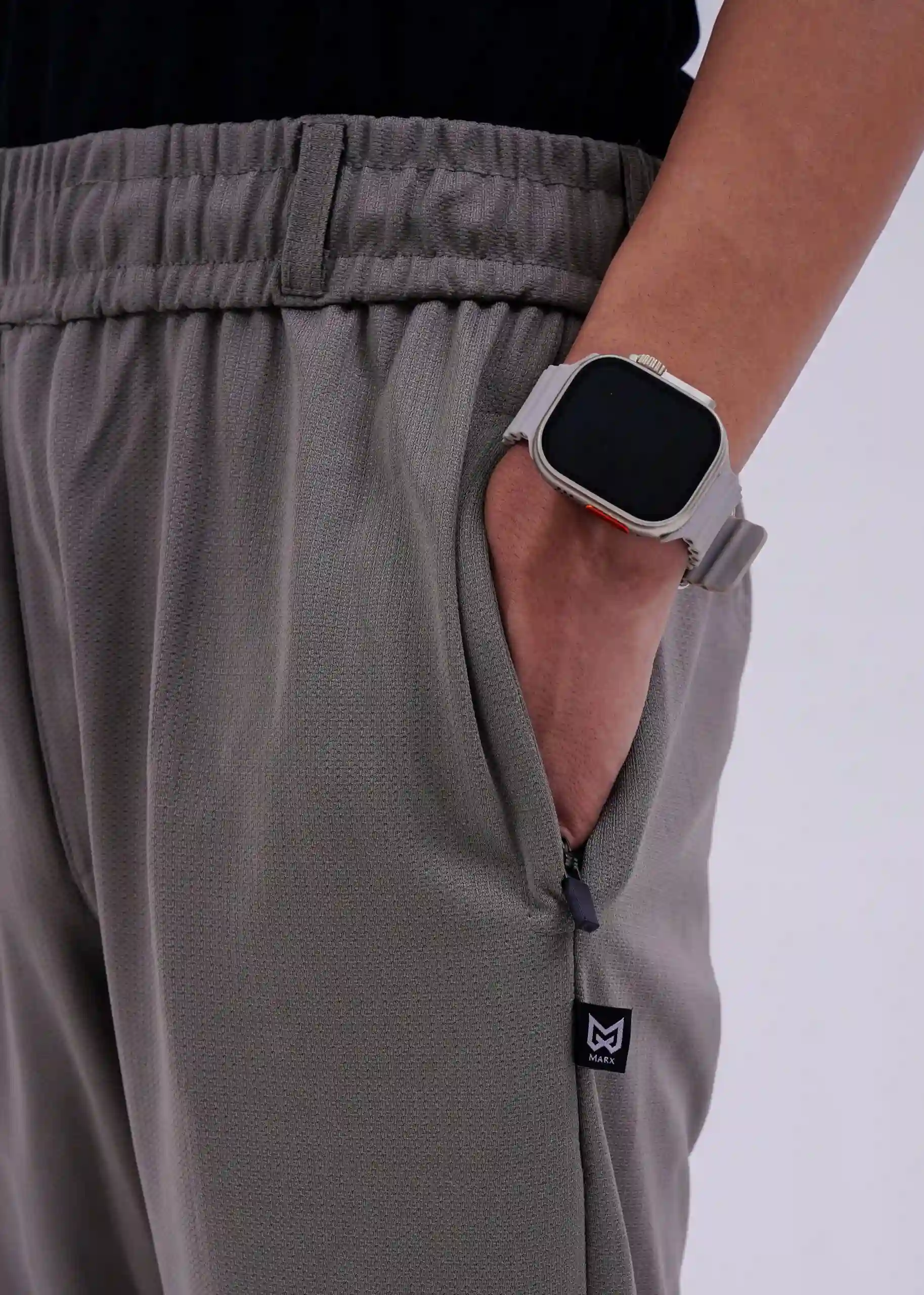 Flow belt Bottom Cuff Trouser - Grey - Image 4