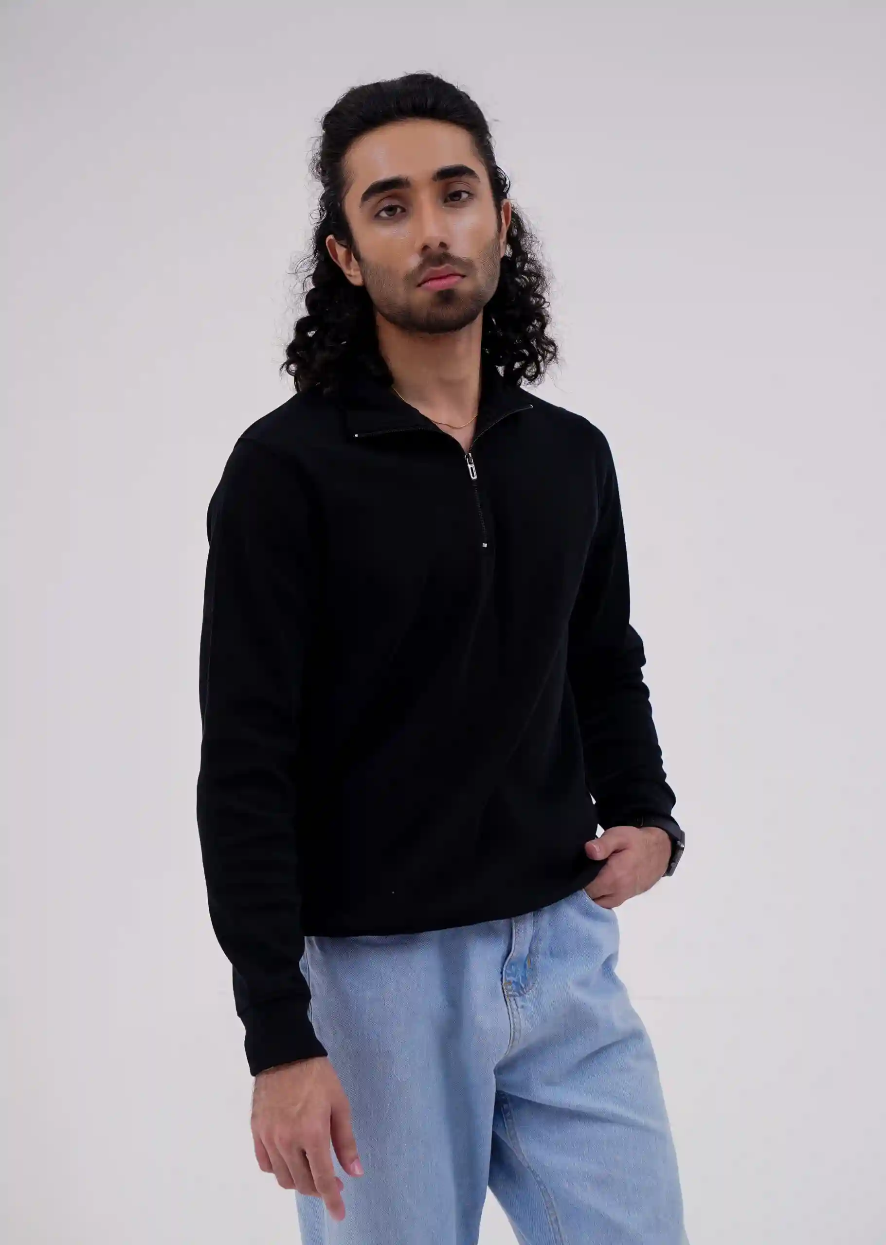 Half Zip Jumper - Black