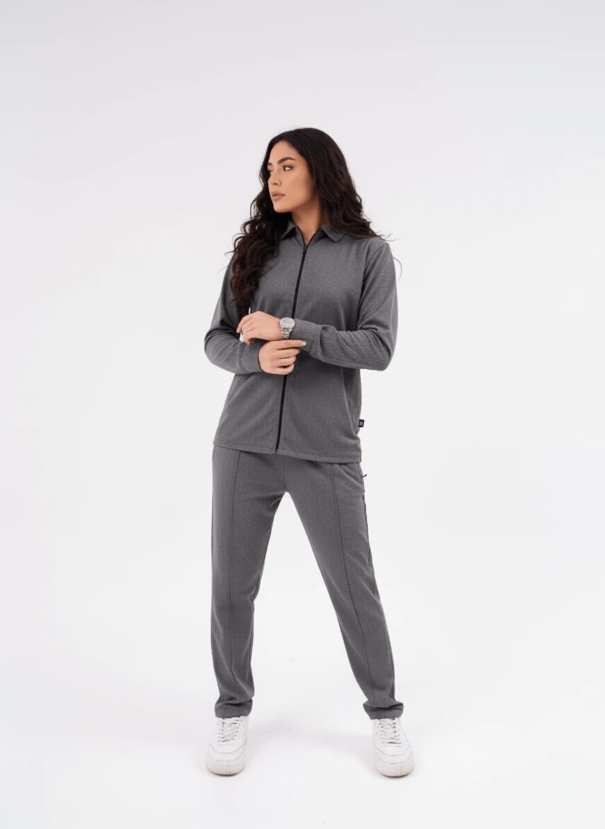 Zip Flow Co-ord Set Grey
