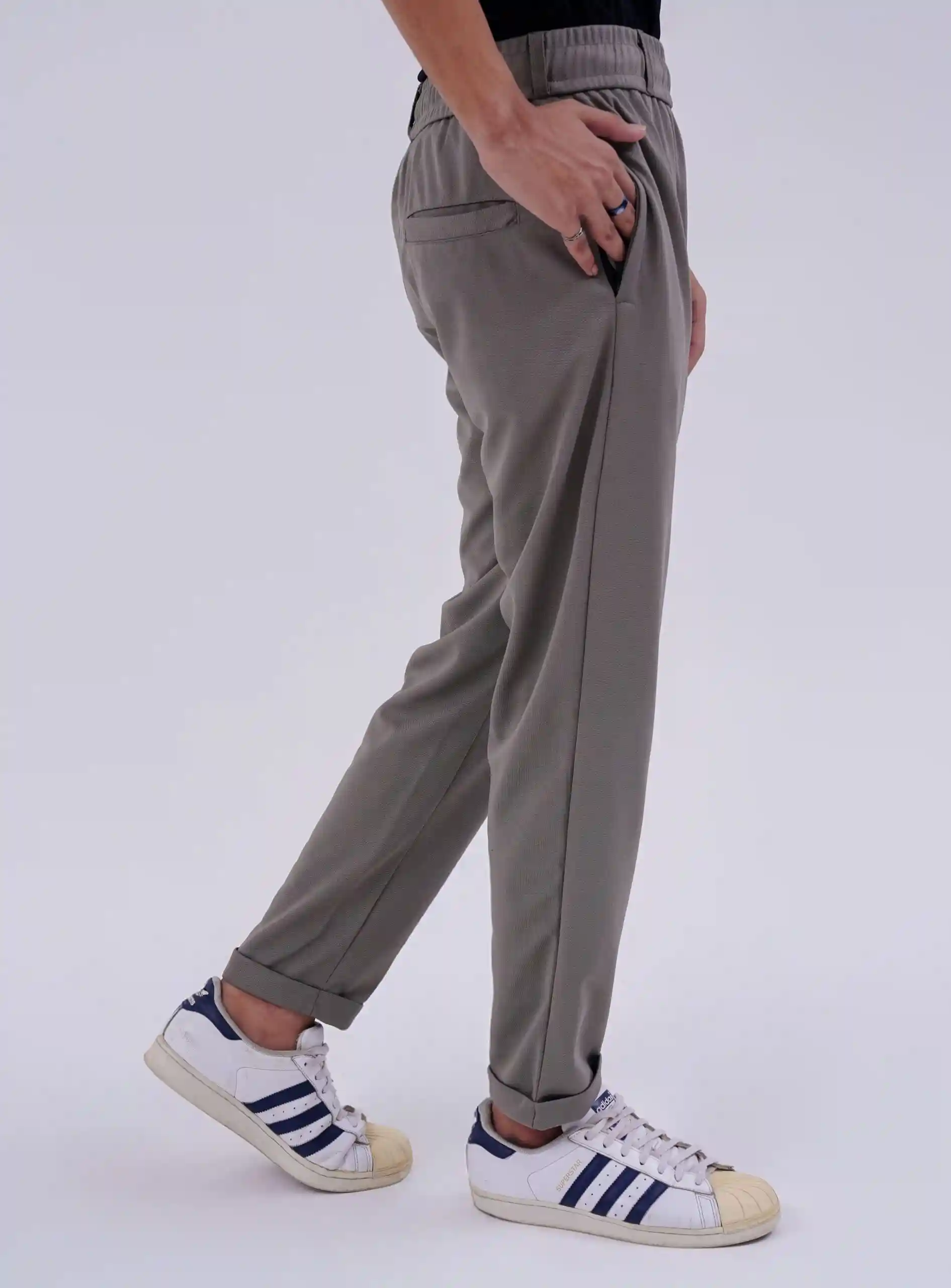 Flow belt Bottom Cuff Trouser - Grey