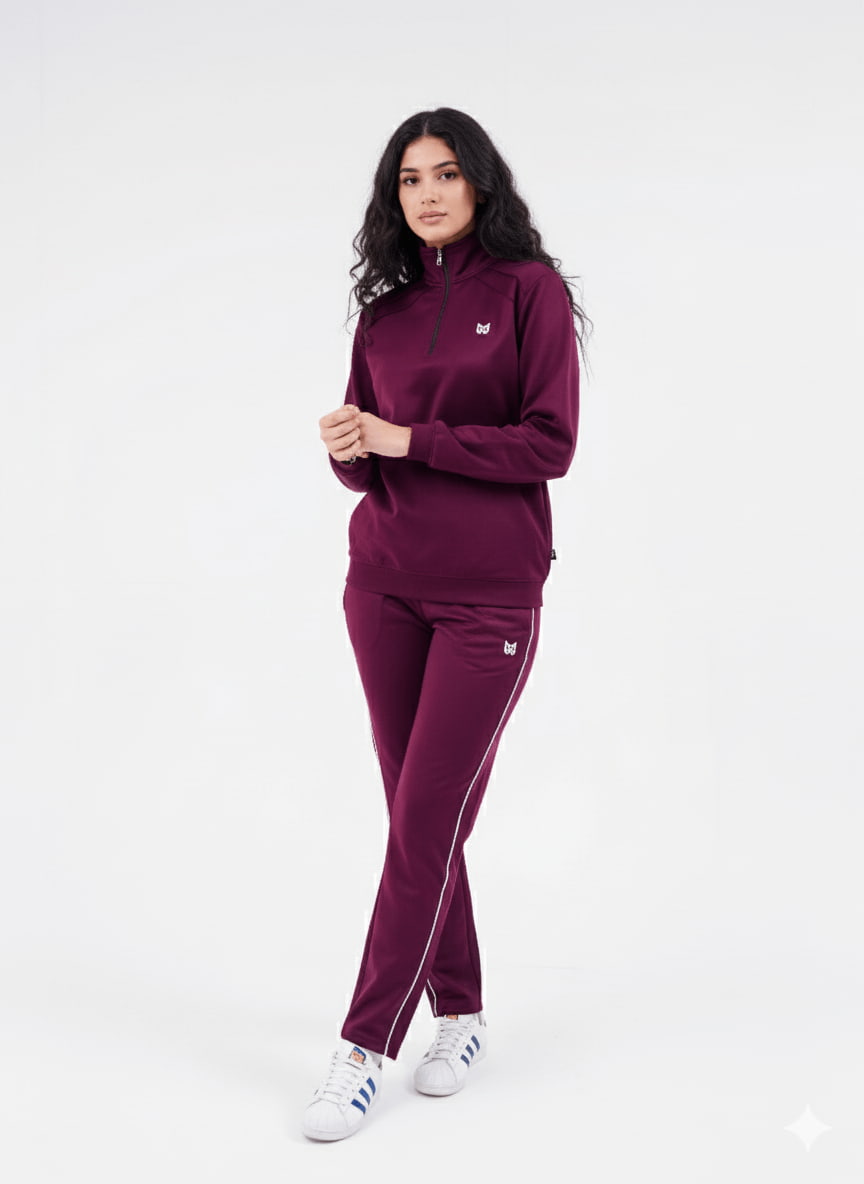 Aesthetic Maroon Winter Tracksuit – MARX - Image 3