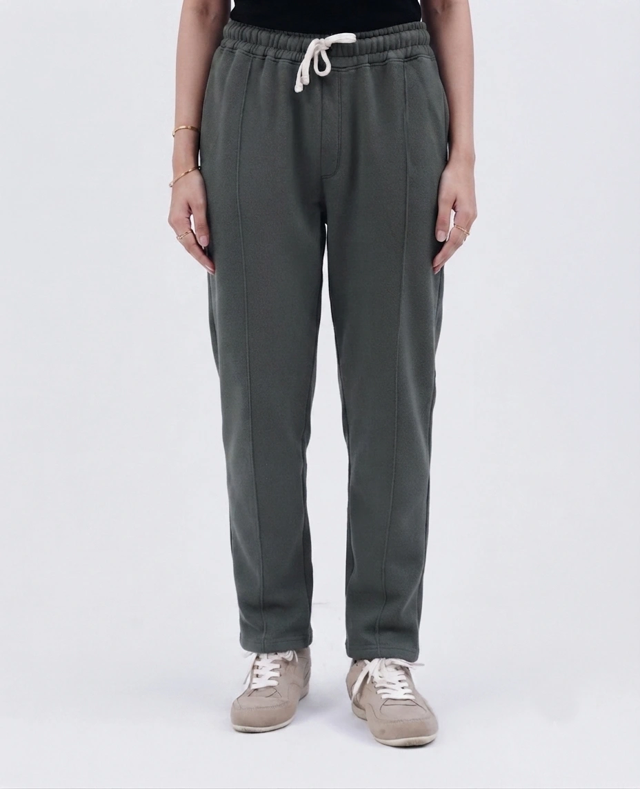 Front Stitch Fleece Trouser - Olive