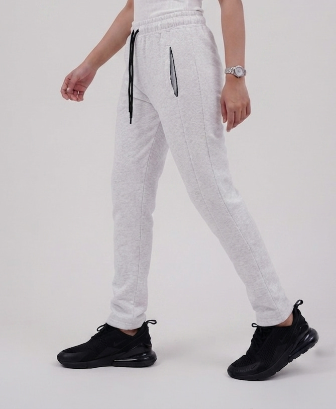 Front plate fleece trouser - Off White