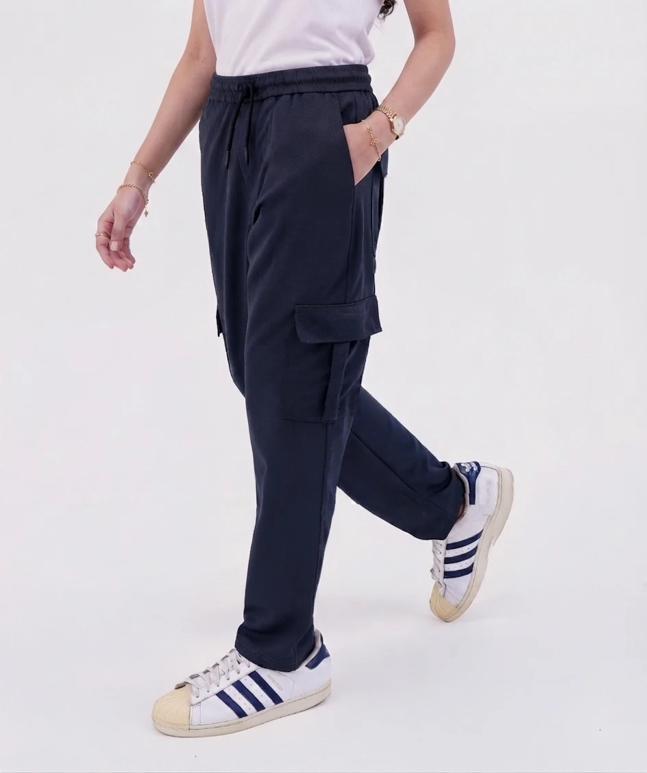 Baggy Cargo Trouser - Charcoal - Image 2