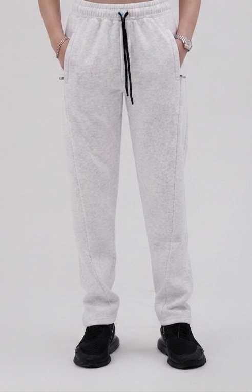 Front plate fleece trouser - Off White - Image 2