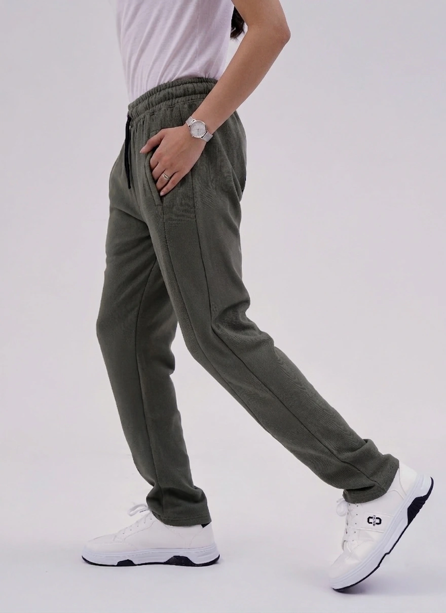 Front plate fleece trouser - Olive - Image 2