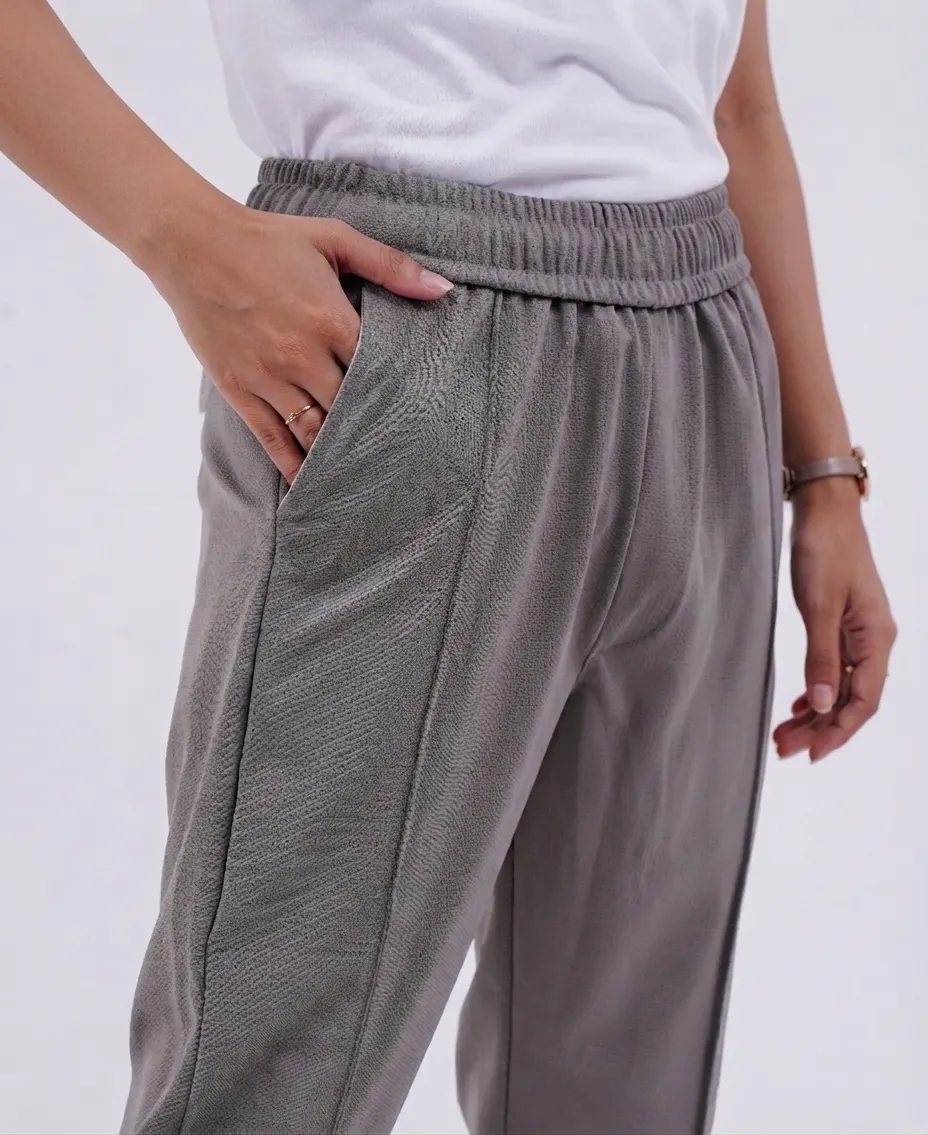 Flow belt Bottom Cuff Trouser - Grey - Image 2