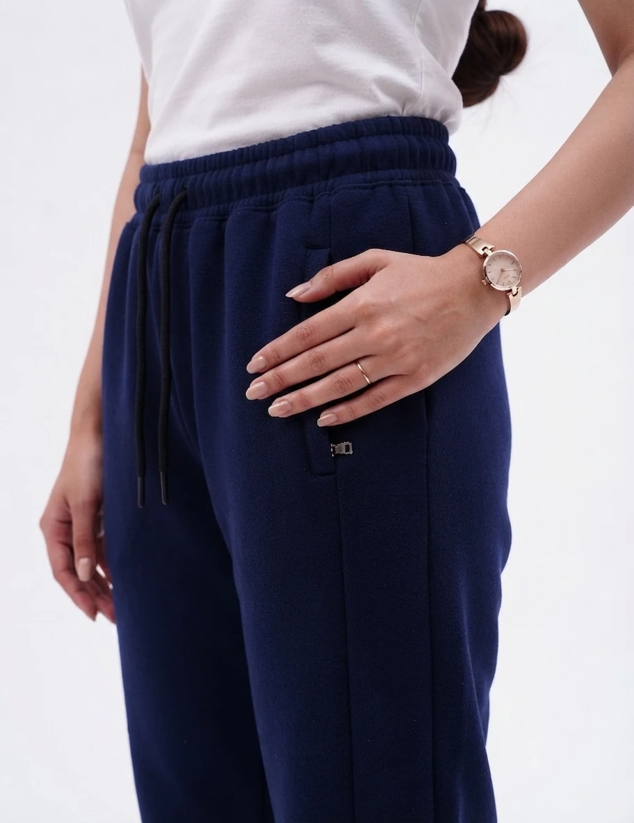 Front plate fleece trouser - Blue - Image 3