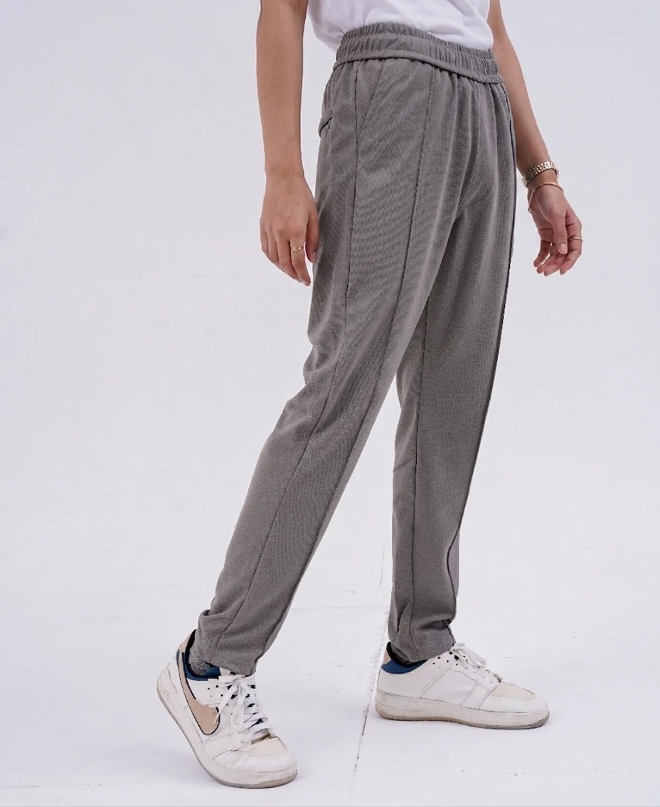 Flow belt Bottom Cuff Trouser - Grey - Image 3