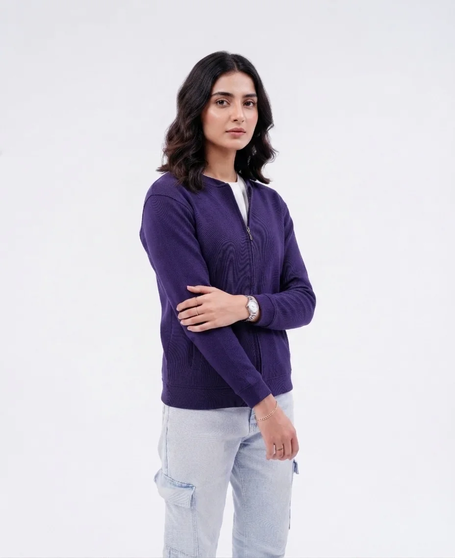 Formal Bomber Jacket - Voilet - Image 2